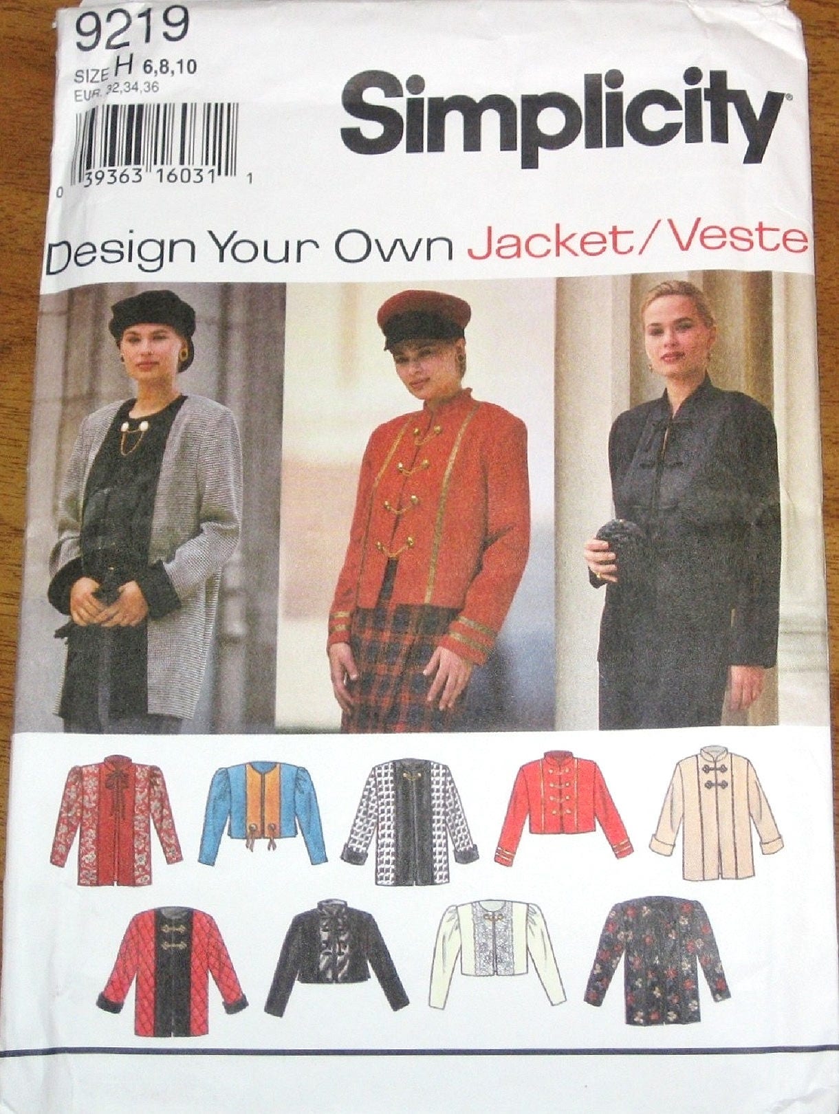 Vintage Sewing Pattern Simplicity 9219 Design Your Own Jacket