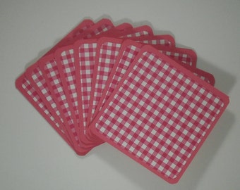 Mini Note Cards, Gingham Cards, Mini Cards, Thank You Cards, Gift Cards, Handmade Mini Cards, Set of 8