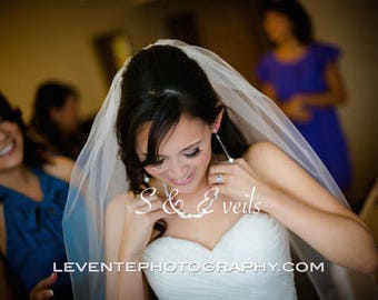 FINGERTIP Veil // bridal wedding veil, accessories, ivory, white, champagne, blush, light ivory color, classic veil, hot pink dusty rose
