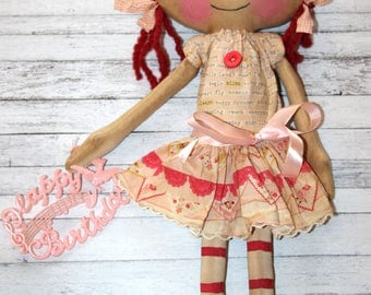 Happy Birthday Lucy Anne - Primitive Raggedy Ann Doll