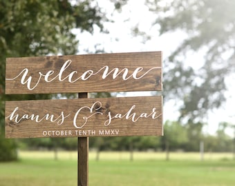 Wedding Welcome Sign, Welcome Wedding Sign, Wedding Name Sign, Wedding Arrow Sign, Wedding Initials Sign, Directional Wedding Sign