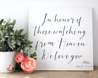 In Loving Memory Wedding Sign / Wedding Memorial Sign - WS-237