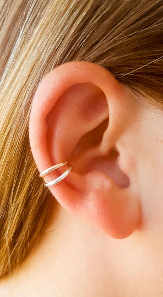 Silver Gold Ear Cuff Non Pierced Ear Cuff 925 Sterling