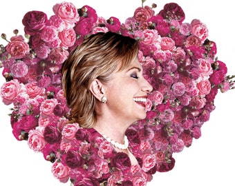 Hillary Clinton Floral Collage/ Wall Decor