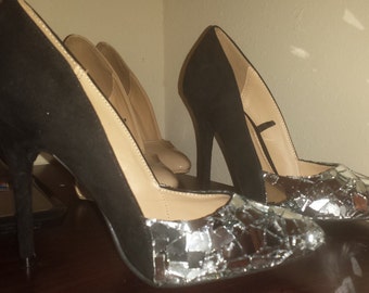 Custom Shoes Mirror heels Glass shoes Celebrity Status