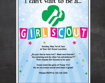 Girl Scout Recruitment Flyer - {Instant Download}, Girl Scout Printable, Girl Scout Leader, Fillable PDF