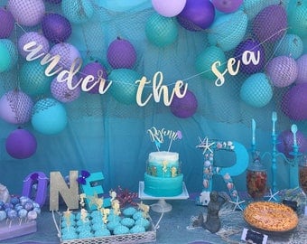 Under the Sea Party, Mermaid Party, Sea Party Banner, Birthday Decorations, Beach Party, Summer Party, Pool Party, Tropical Party Decor