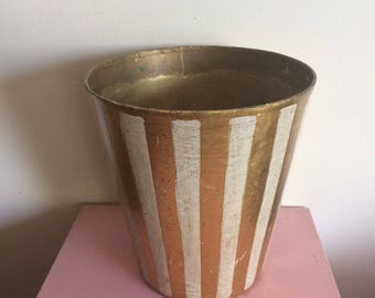 Vintage Florentia Hand Made Gilded Waste Basket