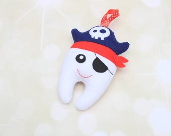 Pirate Tooth Fairy Pillow Tooth Keeper Tooth fairy bag Boy tooth pillow tooth fairy pouch lost tooth dentist gift felt tooth toddler gift