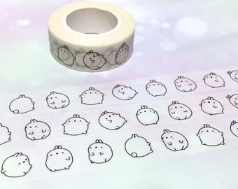 cute rabbit washi tape 10M fat rabbit cartoon white bunny cute pet masking tape animal rabbit planner sticker rabbit masking tape gift decor