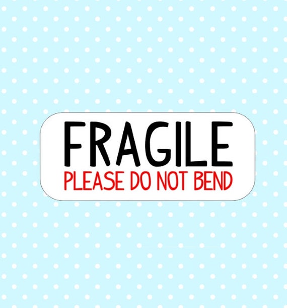 20 Fragile Please Do Not Bend Stickers Packaging Business
