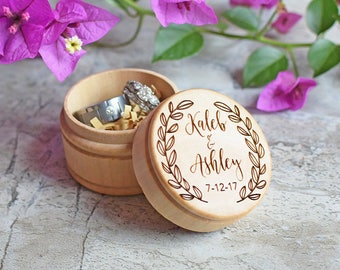 Wedding Ring Box, Wooden Ring Box, Personalized Wedding Ring Box, Ring Bearer Box, Wedding Rings Holder, Rustic Ring Box