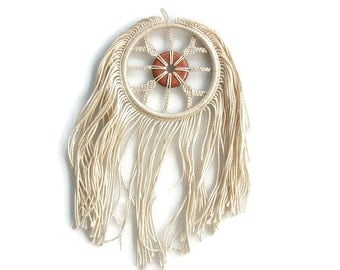 Dreamcatcher Spiritual gift Macrame dream catcher Copper wall decor Goldstone Fiber wall hanger Modern dreamcatcher Spiritual Cotton hanging