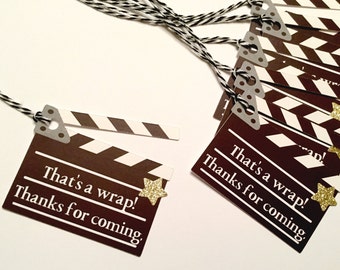 Movie Party Favor Tags | Movie Party | Hollywood Theme | Movie Night Party | Gift Tags | Favor Tags)