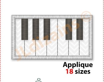 Piano Keyboard Applique Design. Piano embroidery design. Piano keys applique. Piano applique. Applique keyboard. Machine embroidery design