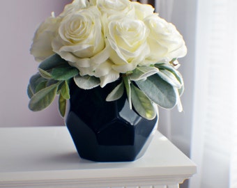 Silk flower arrangement, Roses Arangement, Every Day Floral, Wedding Centerpiece Table Centerpiece, Bathroom Decor, Bedroom Decor