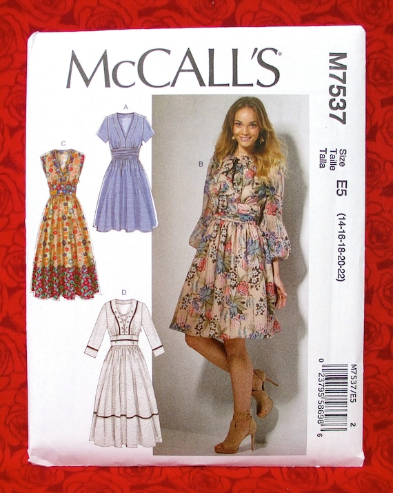McCall's Sewing Pattern M7537 Gathered Waist Dresses