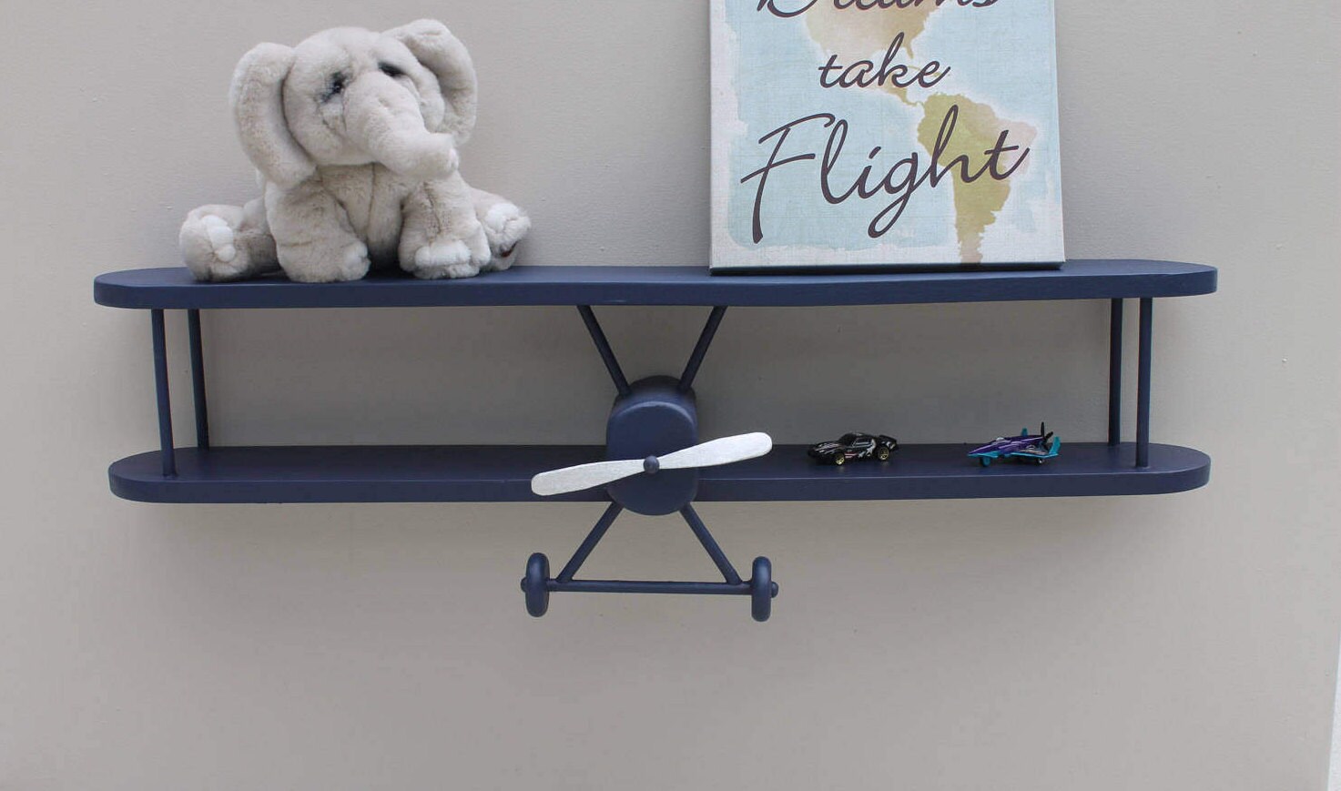 Airplane Shelf 3 ft long plane pilot aircraft decor. Baby