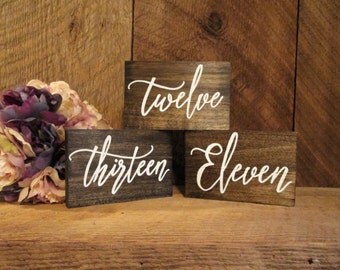 Wedding table numbers, rustic table numbers, wood table numbers, custom table numbers, word table numbers, rustic number, wedding number