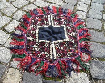 Perfect Home Decor Turkoman Tribal Wall Hanging Embroidery Cover 14,1'' X 11,8'' inches