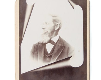 Victorian Memorial Photo Bearded Man Mourning Photography