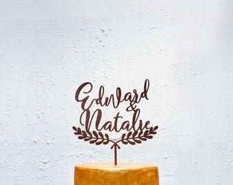 Customized Wedding Cake Topper, Personalized Cake Topper for Wedding, Custom Personalized Wedding Cake Topper, Monogram Cake Topper-14