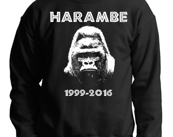 Harambe Sweatshirt Support Harambe Hoodie Harambe the Gorilla Sweater