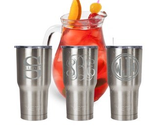 Etched Yeti tumbler - 30 oz - custom yeti cup - insulated travel mug - travel mug - travel mug with lid - yeti - name monogram - WLM