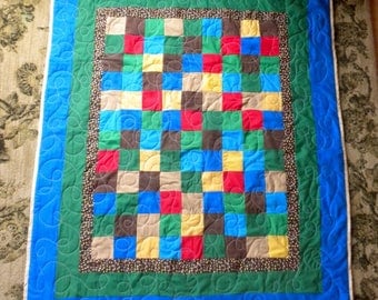 homemade Baby Quilt 42x50 ~all BOY