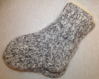 Warm & Soft hand-made pair of Baby socks with 50% Angora