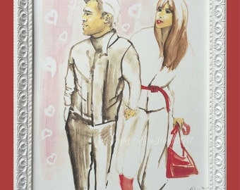 Watercolour Fashion Illustration - Love with Free Shipping Standard Delivery