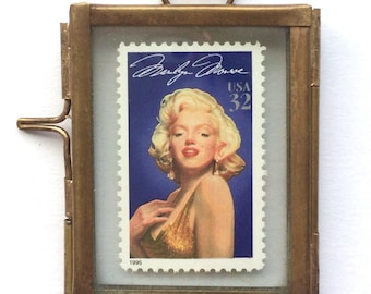 Marilyn Monroe Decor - Marilyn Monroe Art - Some Like It Hot - Movie Party Favors - Miniature Frames - US Postage Stamps - Gifts Under 10