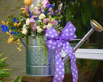 Easter Wreath, Floral Wreath, Water Can with Flowers, Spring Wreath, Front Door Wreath, Easter Decoration, Spring Decoration