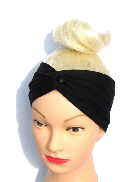  Bandeau cheveux noir  Bandeau  Turban noir  Bandeau  noeud noir 