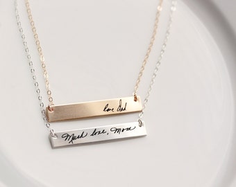 Signature Necklace - Custom Handwriting Necklace, Engraved Signature Handwriting, Gift for Mom, Signature Necklace, Handwritten Engraving