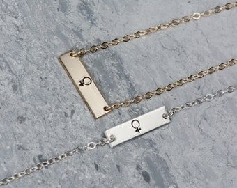 Support Planned Parenthood! Necklace or Bracelet, Feminist Jewelry, Women's Symbol Bracelet, Stamped Women's Venus Symbol