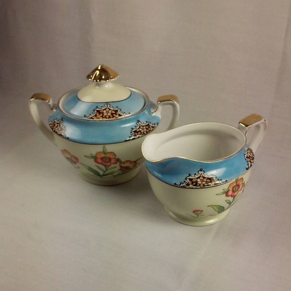 Noritake M Cream and Sugar Set Noritake M Morimura Aqua