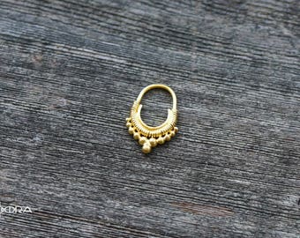 22k Gold Septum Ring Gold Nose Ring Vedora Tribal Septum Ring Indian Septum Ring Tribal Nose Ring Indian Nose Ring Nose Jewelry Body Jewelry