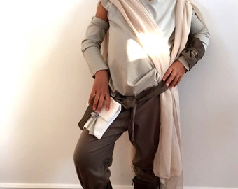 Rey Jedi Costume Halloween girl costume, 6pc, toddler outfit, Geekery, Photo Prop, birthday gift, baby ivory unique rustic flower girl dress