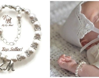 Cross Charm Bracelets, Baby Bracelets, Baptism Bracelet, Baby Bracelet, Personalized Baby Bracelet, Little Girl Gifts, Christening Bracelet