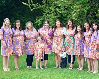 Plus size robe, Maternity robes ,Bridal Party gift, Getting ready robe, Wedding robe, personalized Floral robe, Floral Cotton