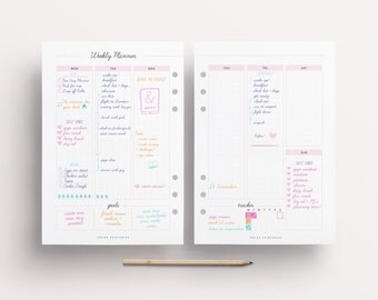 weekly planner printable planne pages weekly organizer a4