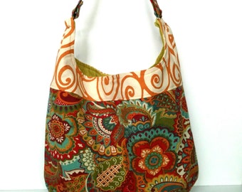 Slouch Bag, Shoulder Bag, Everyday Cloth Handbag, Canvas Bag, Hobo Purse, Butterscotch Swirl, Puparoos
