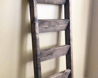 Blanket Ladder | Rustic Ladder Shelf | Wood Blanket Ladder | Blanket Ladder Rack | Decorative Ladder | Quilt Ladder | Towel Ladder | Storage
