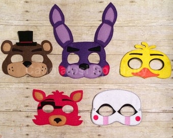 Five Nights At Freddy's Inspired Masks (All Characters Available)Freddy/Bonnie/Chica/Foxy/Puppet Master/Child/Adult/Costume/Cosplay