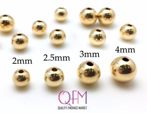 100 pcs Gold Filled Beads Gold Filled Seamless Round Spacer