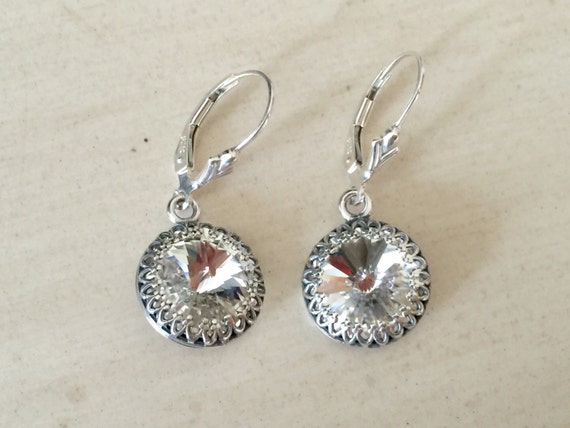 Swarovski Crystal Sterling Silver Earrings