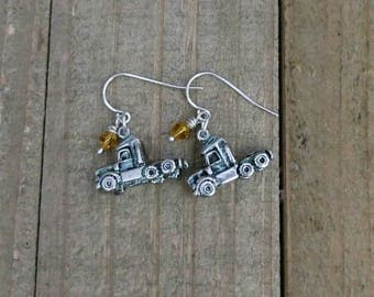 Semi truck - Trucker - Truck Driver - Trucker Earrings - Trucker Wife Jewelry