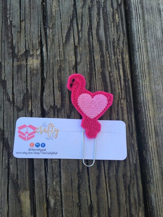 Flamingo Clip/Planner Clip/Bookmark. Valentine's planner clips