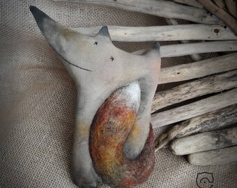 Primitive textiles Fox. Original design.
